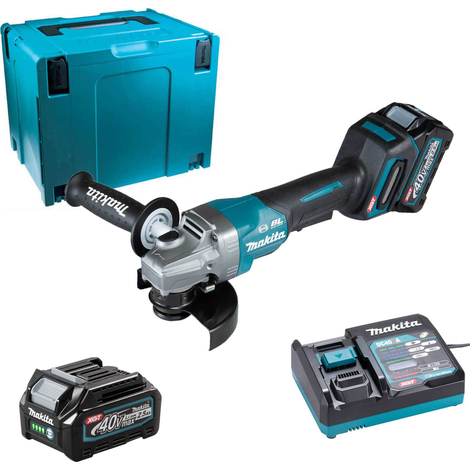 Makita Ga013g 40v Max Xgt Cordless Brushless Angle Grinder 125mm 2 X 2