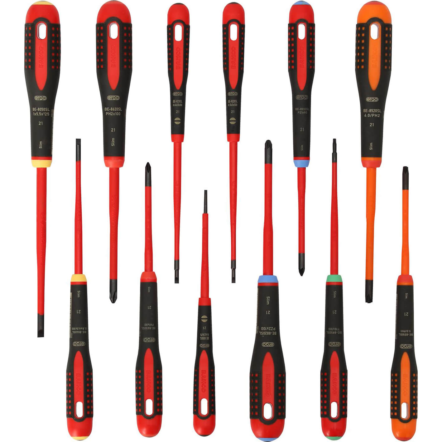 Bahco Ergo 12 Piece Slim Vde Insulated Screwdriver Set - Pilgrim